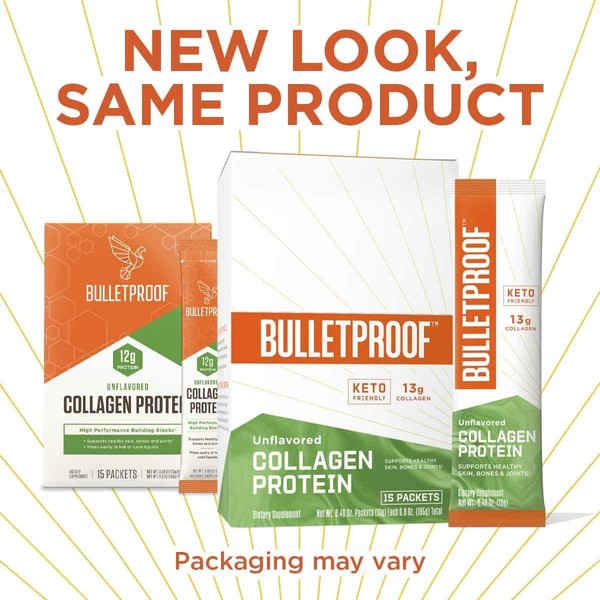 BULLETPROOF Unflavored Collagen Gopacks 15 Ct Box, 0.46 OZ