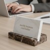 NAVISSORY Marble Business Card Holder for Desk, Brown Card Display