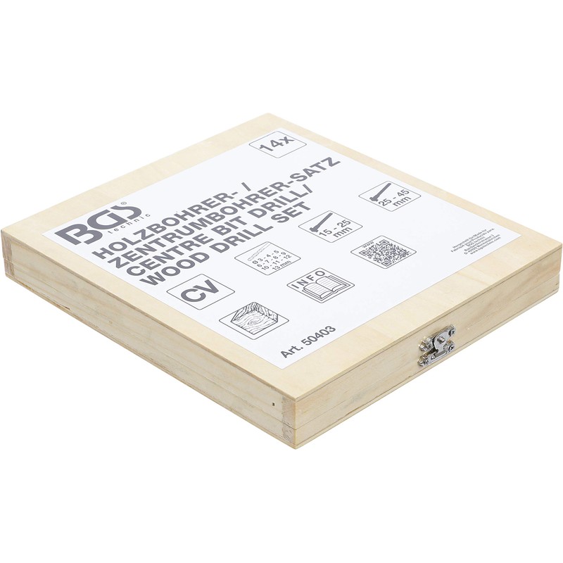 BGS and Centre Bit Wood Drill Bit Set, 13 Piece,