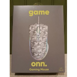 onn Gaming Mouse with Attached USB Cable LED Lighting Effects (6 ft) - Grey
