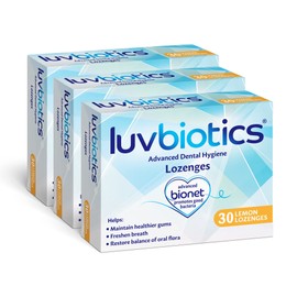 LUVBIOTICS Lutschtabletten Zitronengeschmack 3 St-mit Bakterienkulturen für die Mundflora,