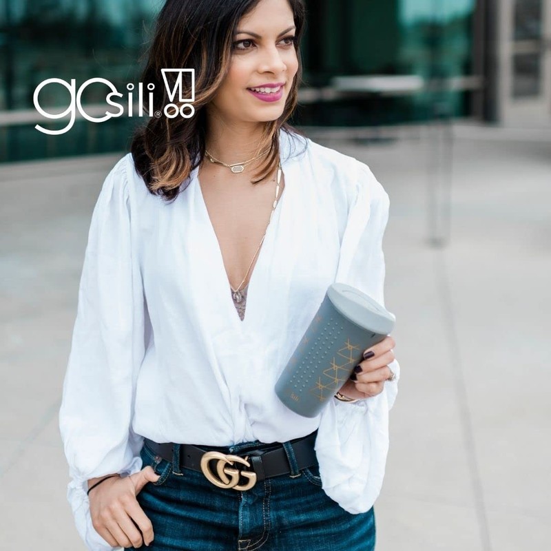 Gosili 16 Oz Coffee Cup with Lid and Printed Thermal