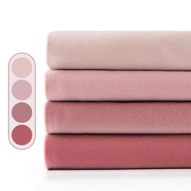 EMEMA Set of 4 Velvet Decorative Cushion Covers for Sofa, Living Room, Bedroom for Sofa, 45 x 45 cm, Pink Series