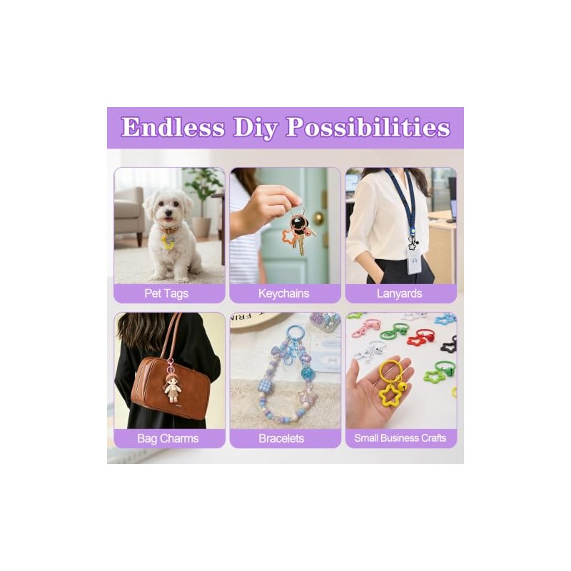 27PCS Colorful Key Rings Set with Lobster Clasps
