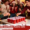 Dualshine 100 Pack Red Plastic Cups 16 oz, Disposable Cups