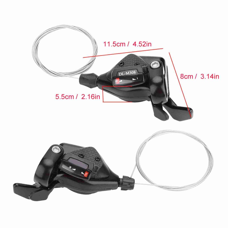 1 Pair Triple Speed Bicycle Gear Shift Derailleur Left/Right Shifter