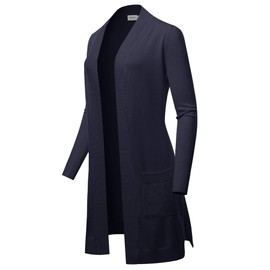 STARJJ - Chaqueta de punto estrecho con bolsillos (S-3X), Jcd001_azul marino, 2X