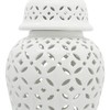 Sagebrook Home Cut-Out Daisies Temple Jar, White