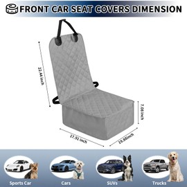 PureFit Waterproof Pet Car Seat Covers Scratch-Proof Front Seat Dog Cover Non-Slip Bucket Seat Covers Fits for Cars, Trucks, Jeep and SUVs, Grey