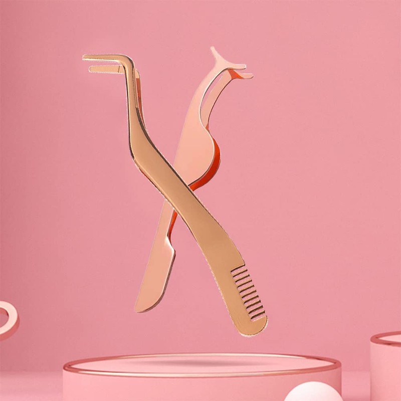 2-Piece Set 2 In 1 Lash Tweezers Strip Lashes Eyelash
