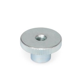 Ganter Normelemente High knurled nut, DIN 466-M8, thread: M8, steel, blue galvanised, pack of 5