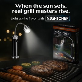 Night Chef Magnetic Grill Light – Ultra-Bright BBQ Lamp with 360° Gooseneck – Weatherproof Outdoor Light, Great Gift for Campers & Grill Lovers