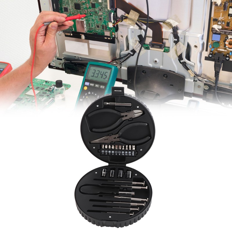 25Pcs Hardware Mini Tool Kit with Tire Shaped Storage Box