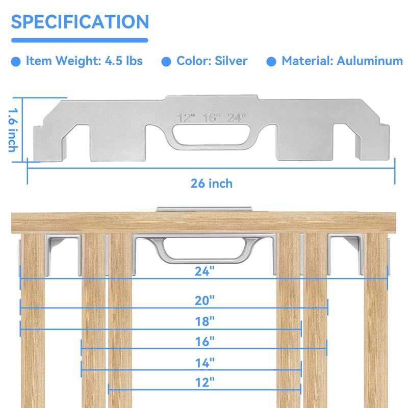 2Pcs 6 in 1 Framing Tools, 12/14/16/18/20/24 Inch Adjustable Size