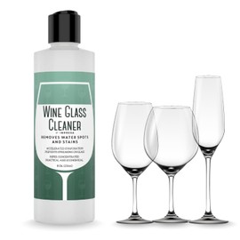 IMPRESA Concentrated Liquid Wine Glass Cleaner - 8 Fl Oz, Unscented Streak-Free Water Spot Removal & Cloudy Glassware Cleaner - Unscented Odor-Free Cleaning & Wine Glass Soap