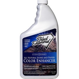 Black Diamond Stoneworks Color Enhancer Sealer for All-Natural Stone and Pavers. Marble, Travertine, L...