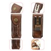 Tourbon EDC Leather Pocket Folding Knife Sheath Carrier Holster Flashlight