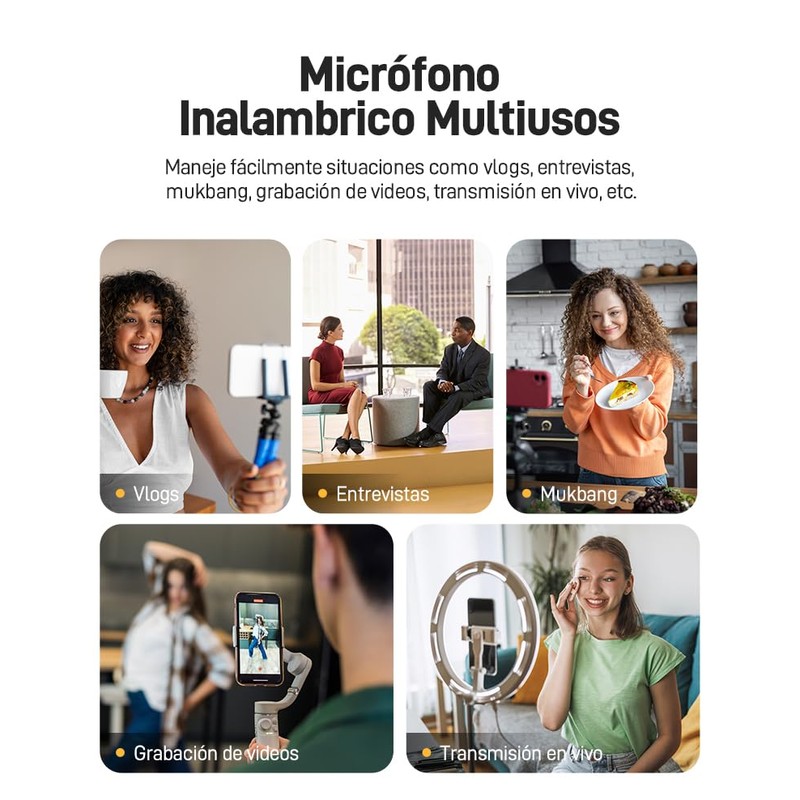 MAONO Micrófono Inalámbrico Celular para Android : Microfono Lavalier Solapa