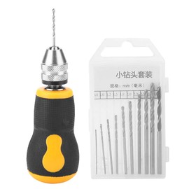 Mini Drill Set, Drill Wood 1.5, Hand Drill Children, N Vise, Pin Vise, Hand Drill, Small Drill for Pocket, Small Drill, Drill Sets, Portable Micro Mini Tool Set, 10 Pieces Twist Drill Bits 0.8 3.0 mm,