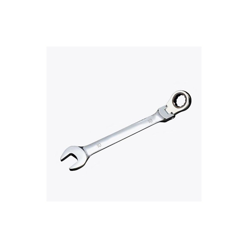 FLZOSPER 10mm Metric Flex-Head Gear Wrench,Box End Head 72-Tooth Ratcheting