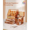 Youdepot Glass Makeup Storage for Vanity and Bathroom Countertop –