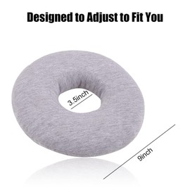 9'' Ear Piercing Pillow,Donut Pillow, O-Shaped Pillow With An Ear Hole For Side Sleepers,Cnh Piercing Pillow Donut,Suitable For Side Sleepers, Relieve Ear Pain, Otitis, And Pressure Sores (Gray)