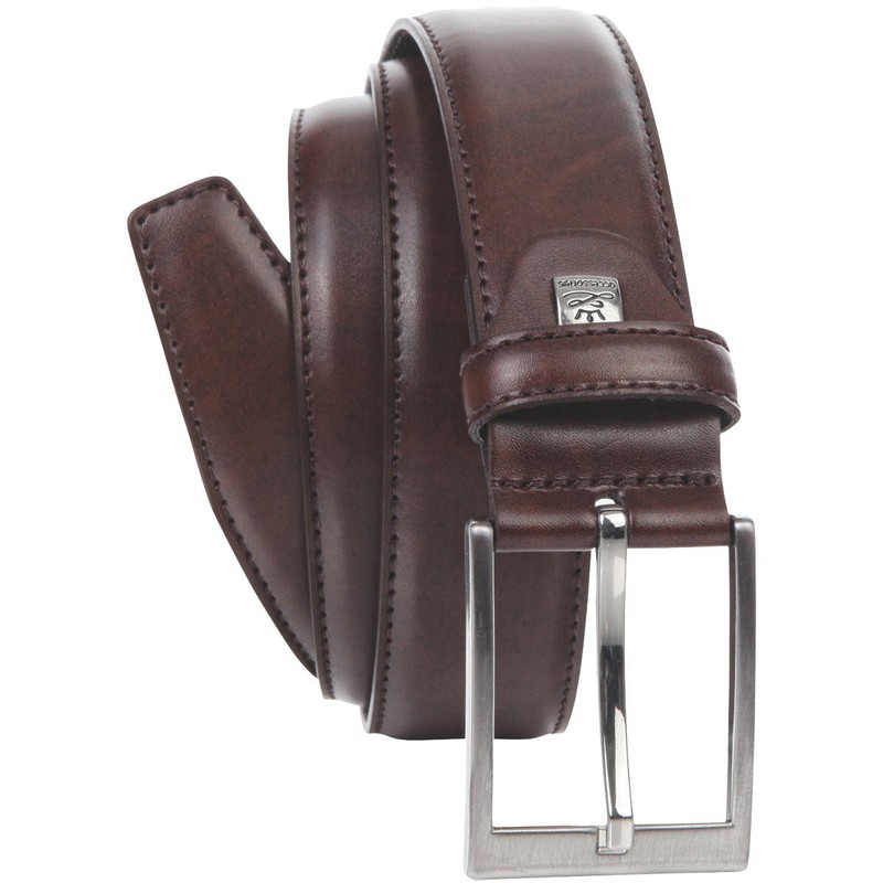 LINDENMANN Men's Leather Belt, Cowhide Belt, XL Cambered, Medium Brown,