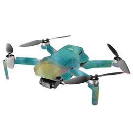MightySkins Glossy Glitter Compatible with DJI Mini 2 Portable Drone - Watercolor Blue | Protective, Durable High-Gloss Glitter Finish | Easy to Apply and Change Styles | Made in The USA