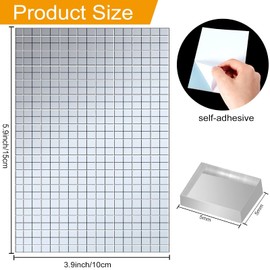 Self-Adhesive Mirrors Mosaic Tiles Mirror Tiles Self Adhesive Disco Mirror Tiles Craft Mirror Tiles Mirror Mosaic Tiles Mosaic Tiles Mirror for DIY, 5 x 5 mm (Silver, 10800 Pieces)