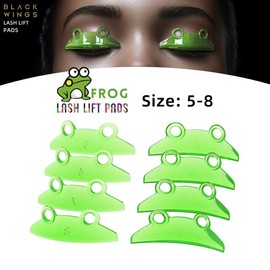 Blackwings 4 Pairs Eyelash Perm Silicone Pads, Frog Design Style5~8,Thickened Heat-Resistant Curling Pads for Lash Lift, Salon-Grade Tools with Size Guide Chart, Hypoallergenic Reusable Accessories