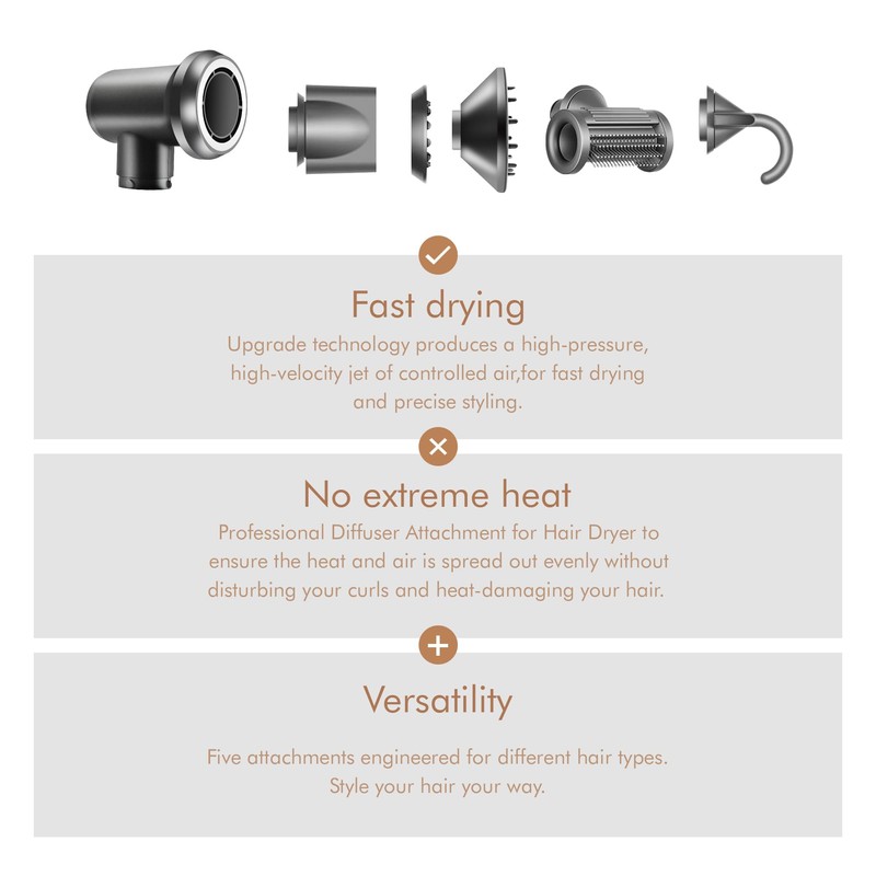 Diffuser and Adaptor for Dyson Airwrap Styler, Hair Dryer Diffuser