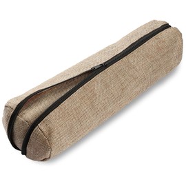 Novel Box Burlap Faux Leather Bangle/Bracelet/Watch Roll 12.25x3x3 Inches with Matching Zipper Pouch - Portable Organizer Pouch with Removable Roll Insert for Travel, Retail & Personal Use