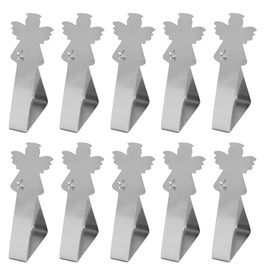 Lelezia 10 Pcs Table Cloth Clips for Outside Table,Stainless Steel Tablecloth Clip Table Cloth Holders Clips Reusable Outdoor Tablecloth Clamps for Garden Restaurant Party Wedding Dining,Angel Shape