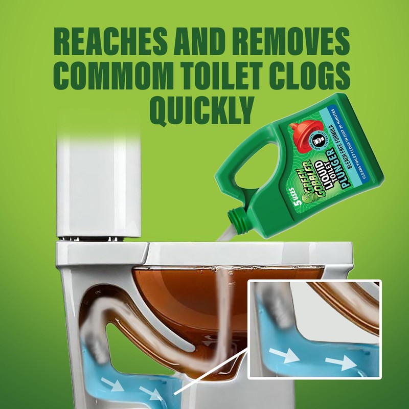 Green Gobbler Liquid Toilet Plunger | Clog Remover | Safe