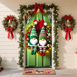 Cmialusie Christmas Door banner Santa and Christmas Tree Design for Winter Party Decorations Banner 71 x 35 Inch