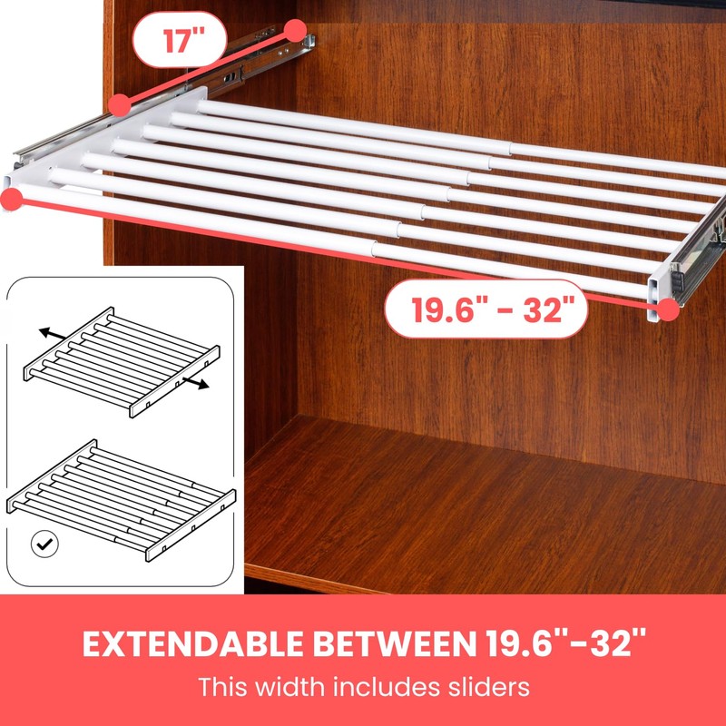 Home in Bold Space Saving Under Cabinet Drying Rack -