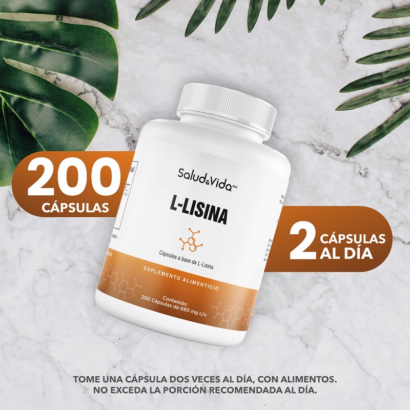 L-Lisina - 200 Cápsulas - Salud & Vida MX