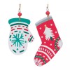 Melrose Wood Mitten and Stocking Ornaments (Set of 12)