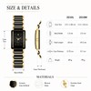 XV12 Rectangular Ceramic Quartz Watch – Black & Gold Date