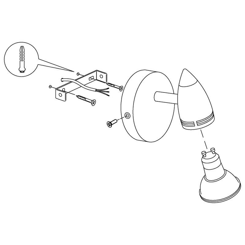 EGLO Spotlight, Steel GU10, 3 W, Satin Nickel, Chrome