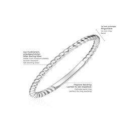 Glanzstücke München Women's Ring Sterling Silver Twisted Silver Ring 925 Silver, Silver