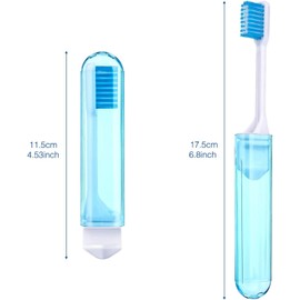 Patelai Travel Toothbrush Bulk Folding Mini Toothbrush with Toothbrush Case Soft Potable Travel Size Toothbrush Individually Wrapped Small Toothbrush for Travel Camping(4 Pcs,Fresh Color)