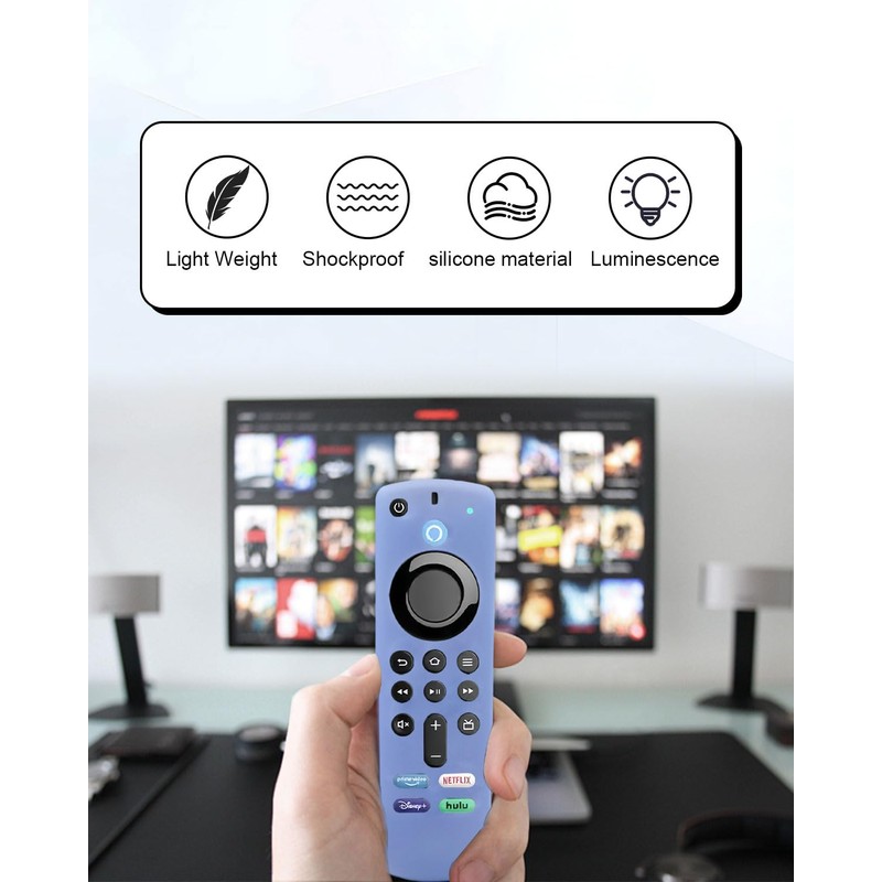 SEYUGOPTI 2-Pack Glowing Silicone Remote Cover for Fire TV Stick