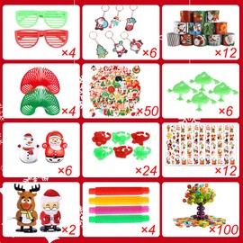 MOTYYA 175Pcs Christmas Party Favors, Toy Set, Pinata Stuffers, Carnival Prizes, Classroom Rewards, Treasure Box, Stocking Stuffers, Goodie Bag Filler, Gifts for Students, Advent Calendar