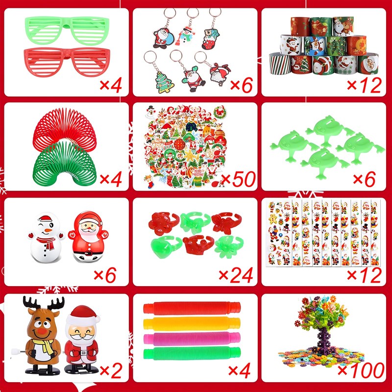 MOTYYA 175Pcs Christmas Party Favors, Toy Set, Pinata Stuffers, Carnival