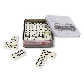 BRISA VW Collection - Volkswagen Domino-Set Spiel in Metalldose mit T1 Bulli Bus Motiv (Dashboard/Domino/28 Steine/Bunt)
