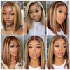 Ombre Bob Wig 4/27 Highlight Honey Blonde Lace Front Bob