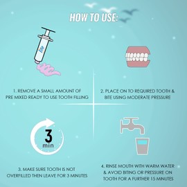 LIFE Temporary Tooth Filling Dental First Aid Cavity Hole Fill Kit – Ready Mixed in Easy Use Syringe Dispenser