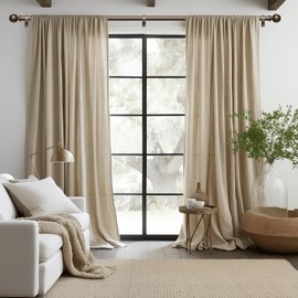 Wolistsa Bronze Curtain Rod, 1 Inch Adjustable Heavy Duty Curtain Rods for Windows 48 to 84 Inch, Decorative Modern Window Treatment Rods, Telescopic Splicing Metal Drapery Pole, Easy Installation