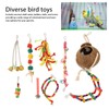 8pcs Parrot Toys Adjustable Coconut Shell Ladder Hanging Toys Interactive